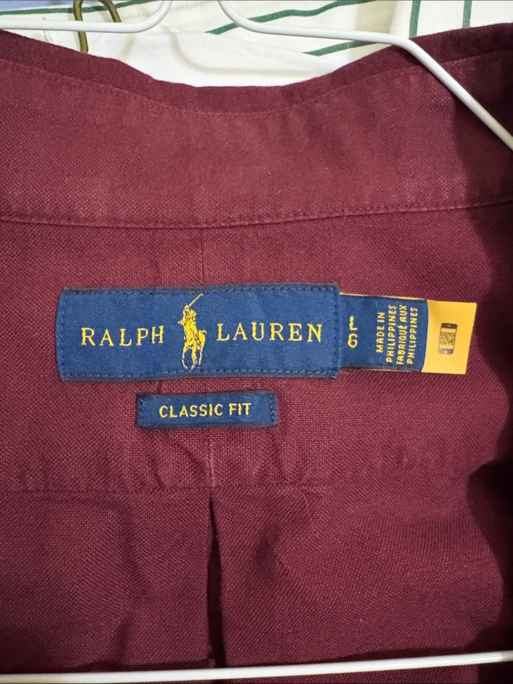 Ralph Lauren Men’s Long-Sleeve Wine Button-Down Shirt - Picture 3 of 4